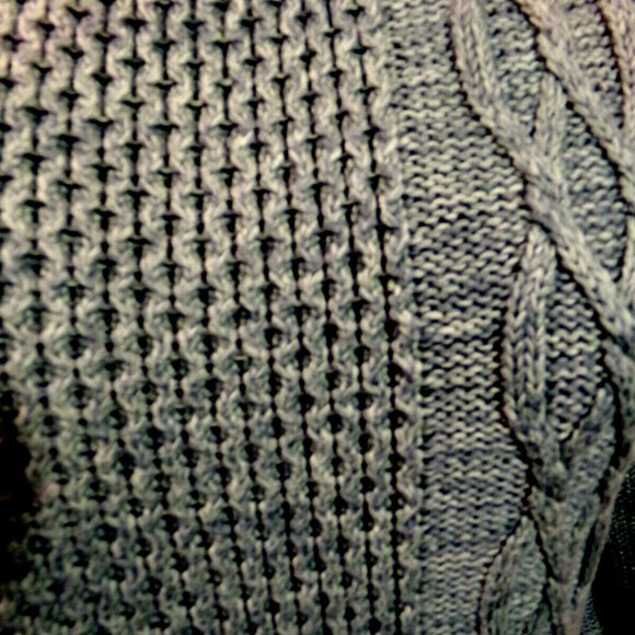 LL. BEAN Crew neck Crochet knit sweater top XS Olive Green Cable knit pullover - Picture 5 of 8